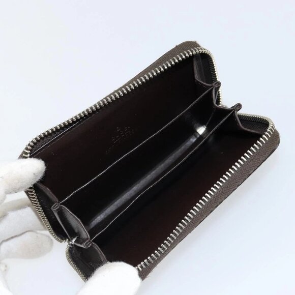 GUCCI GG Canvas Guccissima Wallet Leather Brown Silver 255452 Auth am9231 - Picture 13 of 16